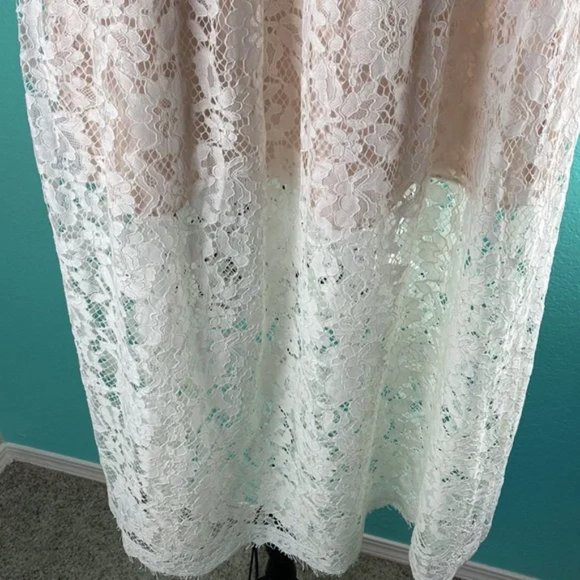 Wilfred Aritzia Lace White Lined Sheer Bohemian Maxi Skirt M - Picture 6 of 9
